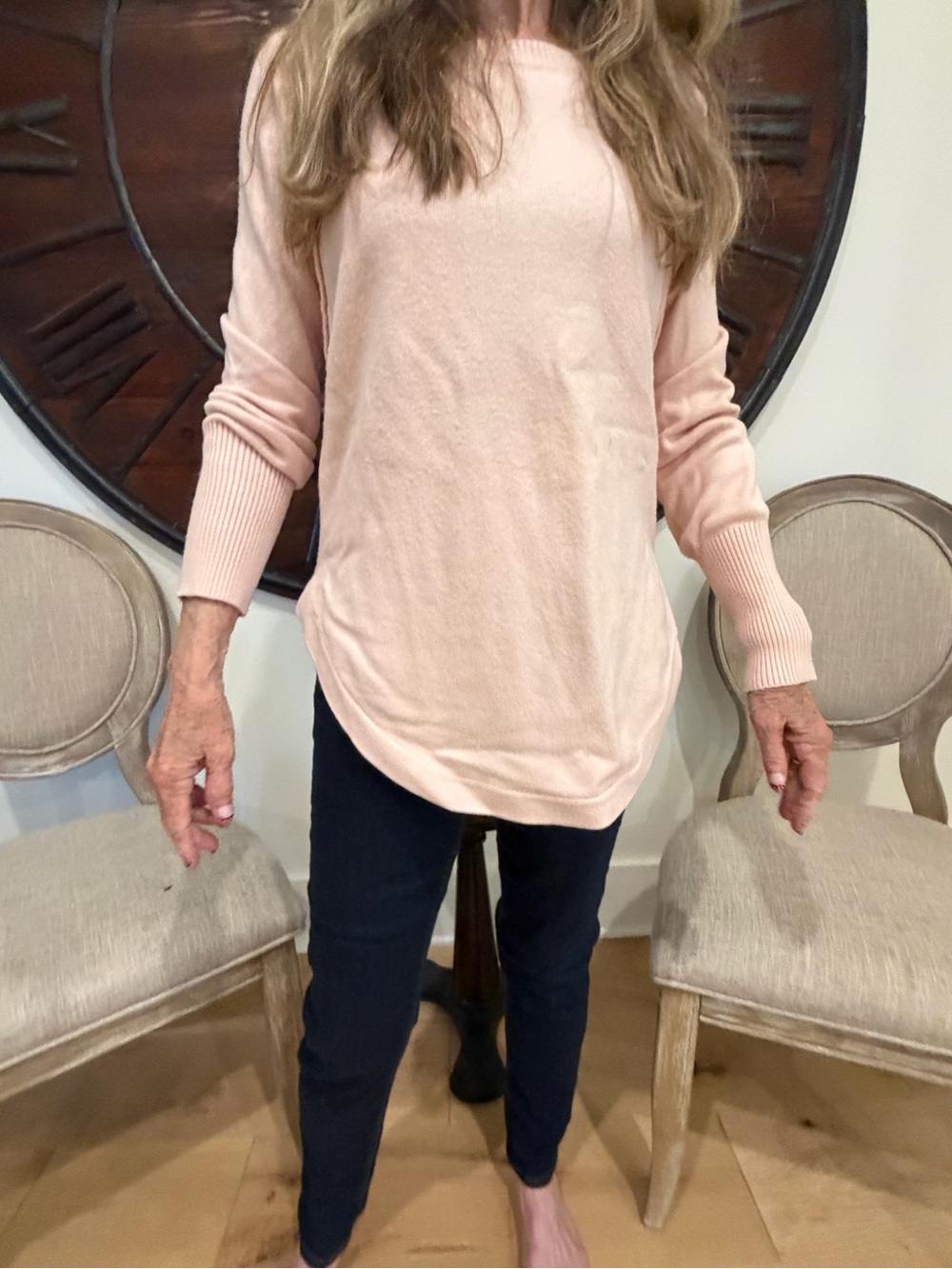 RD Style Blush Crewneck Tunic Sweater